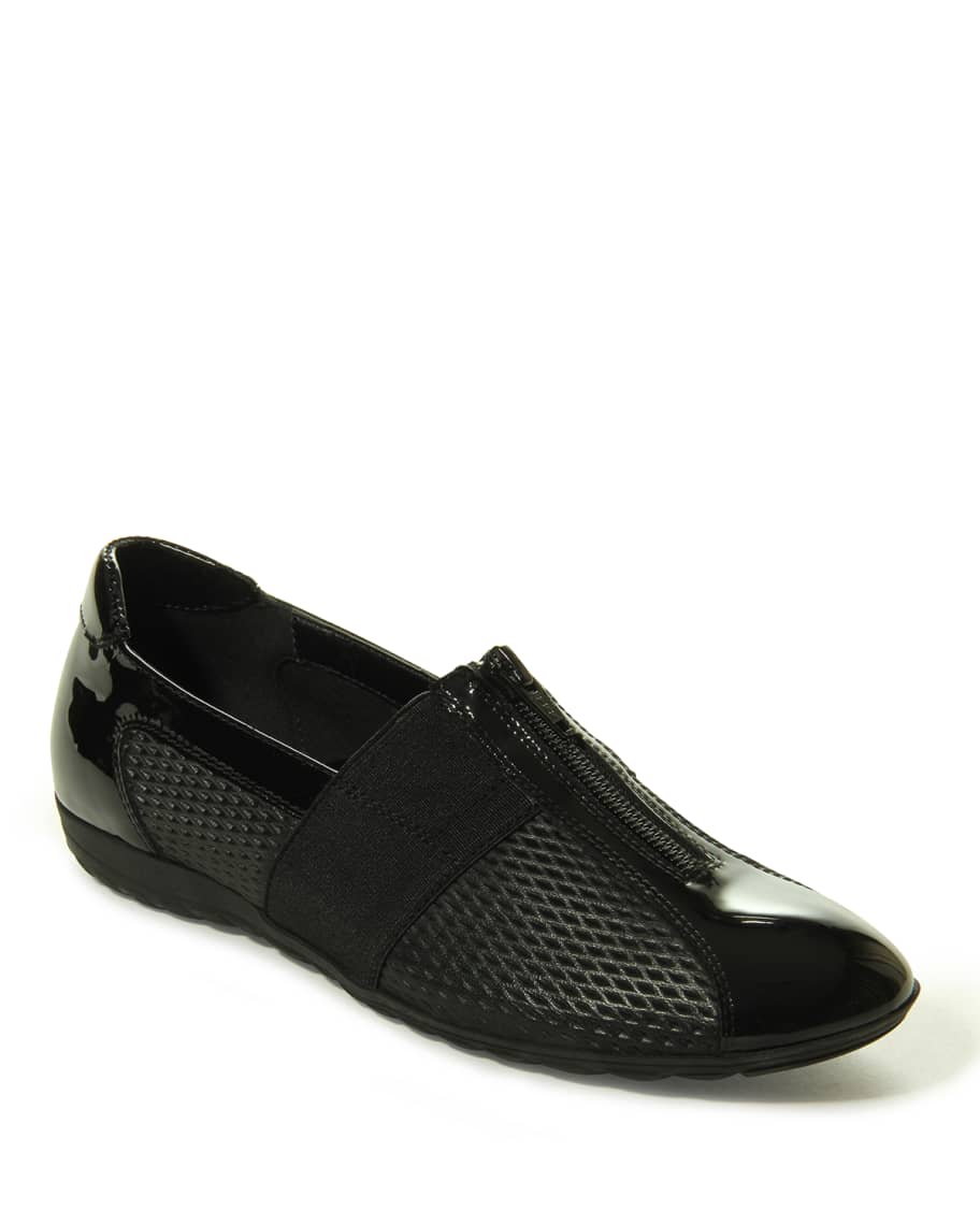 Athleisure Patent Comfort Zip Sneakers