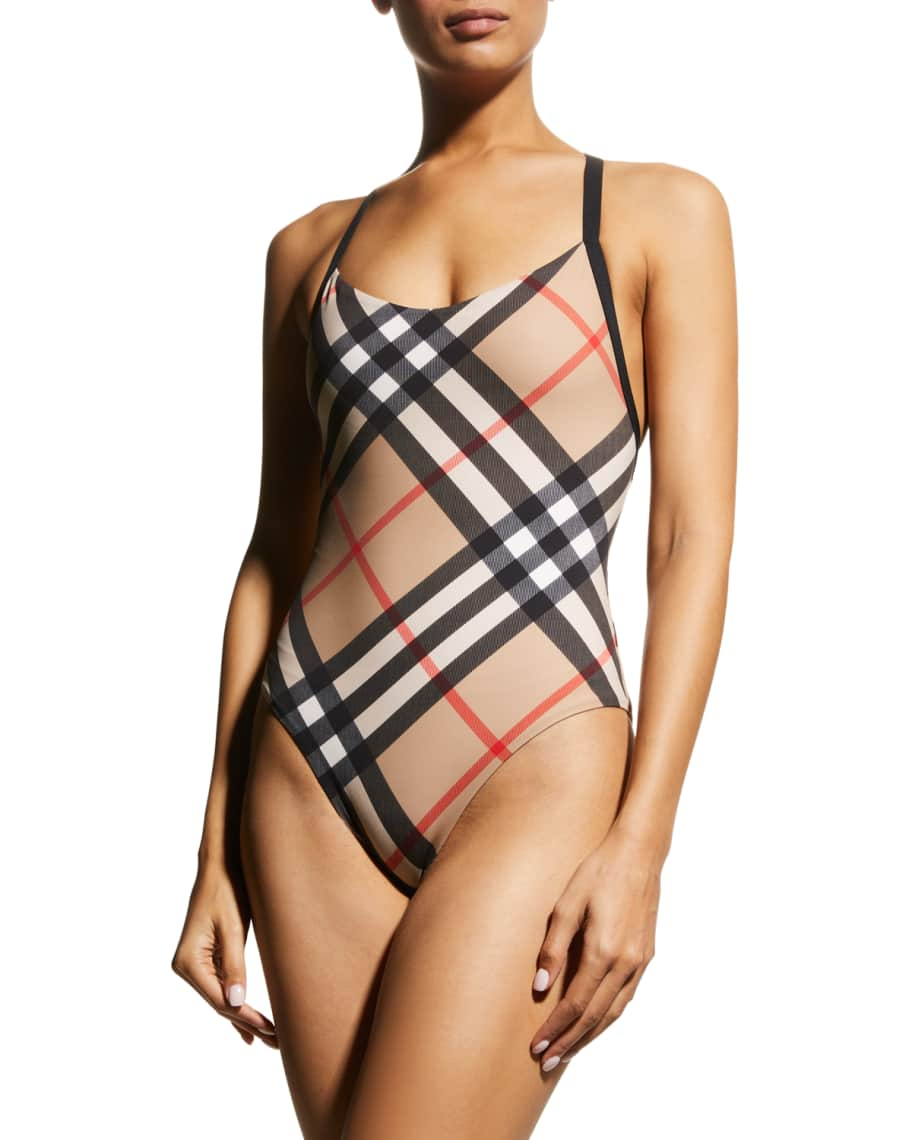 Burberry Alagnon Check One-Piece Swimsuit | Neiman Marcus