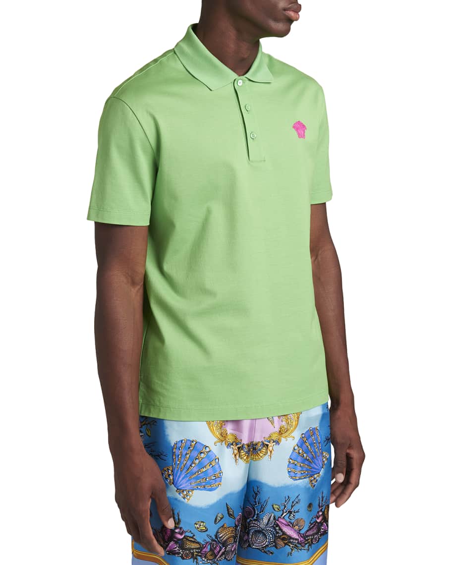 Versace Men's Medusa Pique Polo Shirt Neiman Marcus