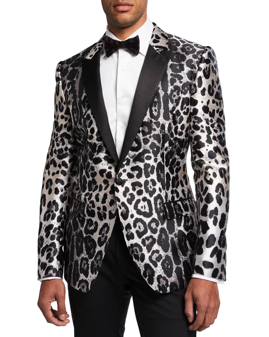Dolce&Gabbana Men's Leopard-Print Evening Jacket | Neiman Marcus