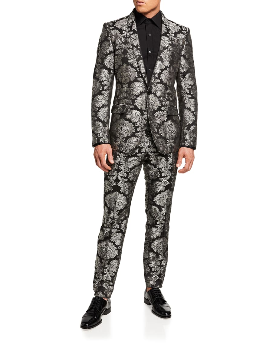 Image 2 of 4 Mens Baroque Jacquard Tuxedo Suit