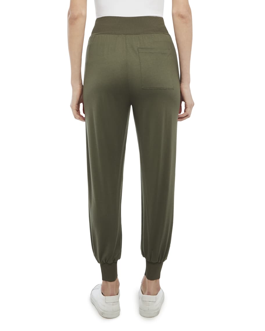 Theory Ribbed Waistband Silk Jogger Pants | Neiman Marcus