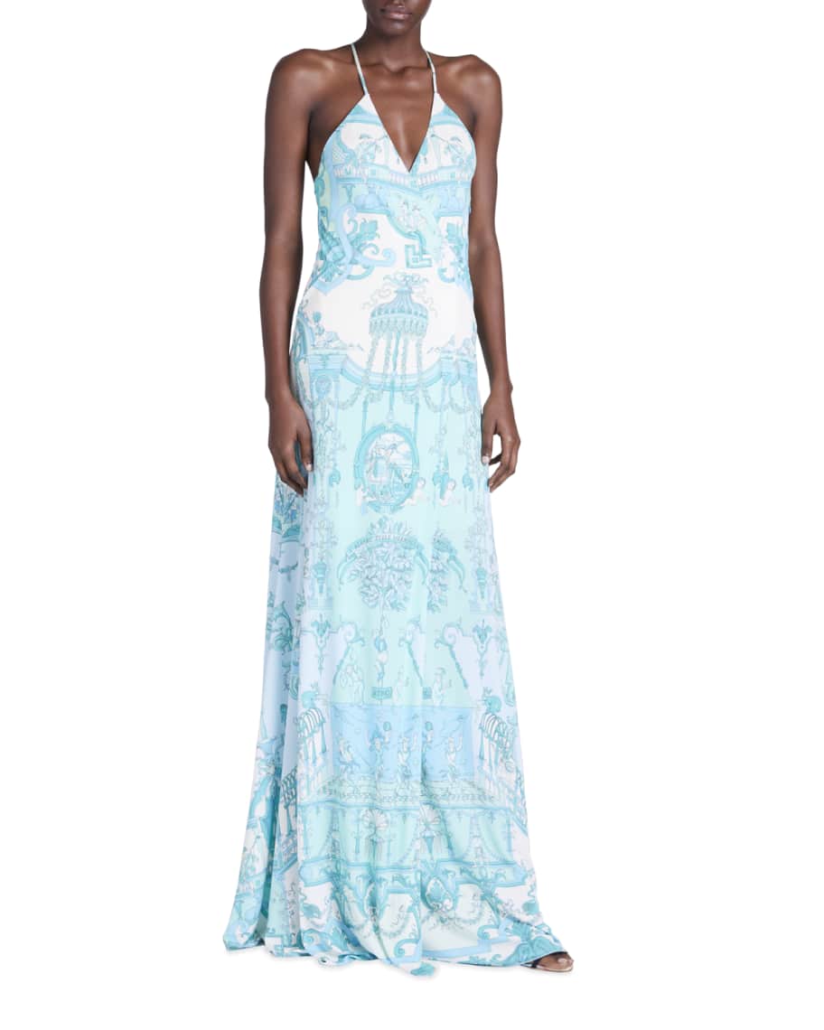 Etro Tree of Wonder Printed Long Dress | Neiman Marcus