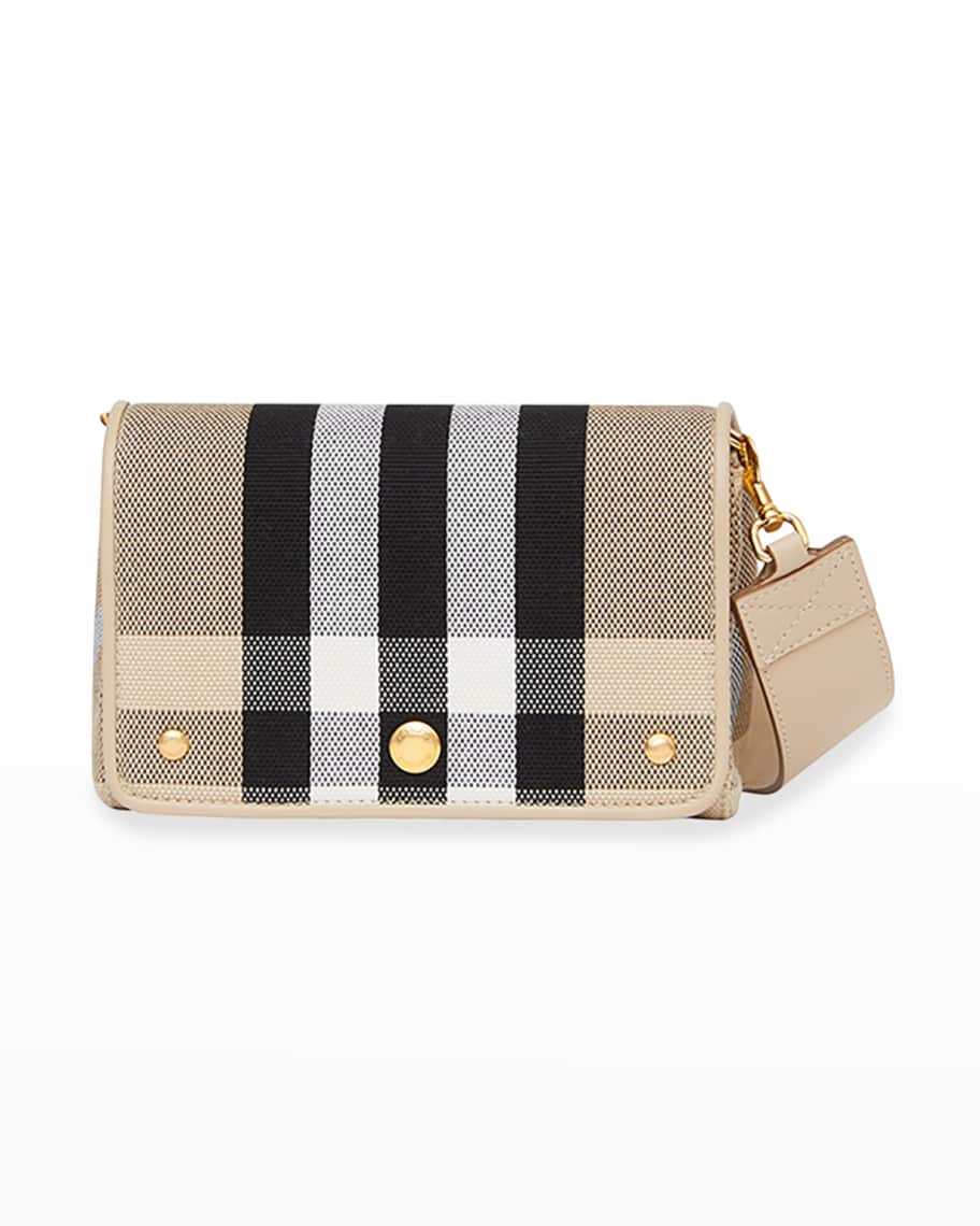 Burberry Hackberry Small Check Canvas Shoulder Bag Neiman Marcus