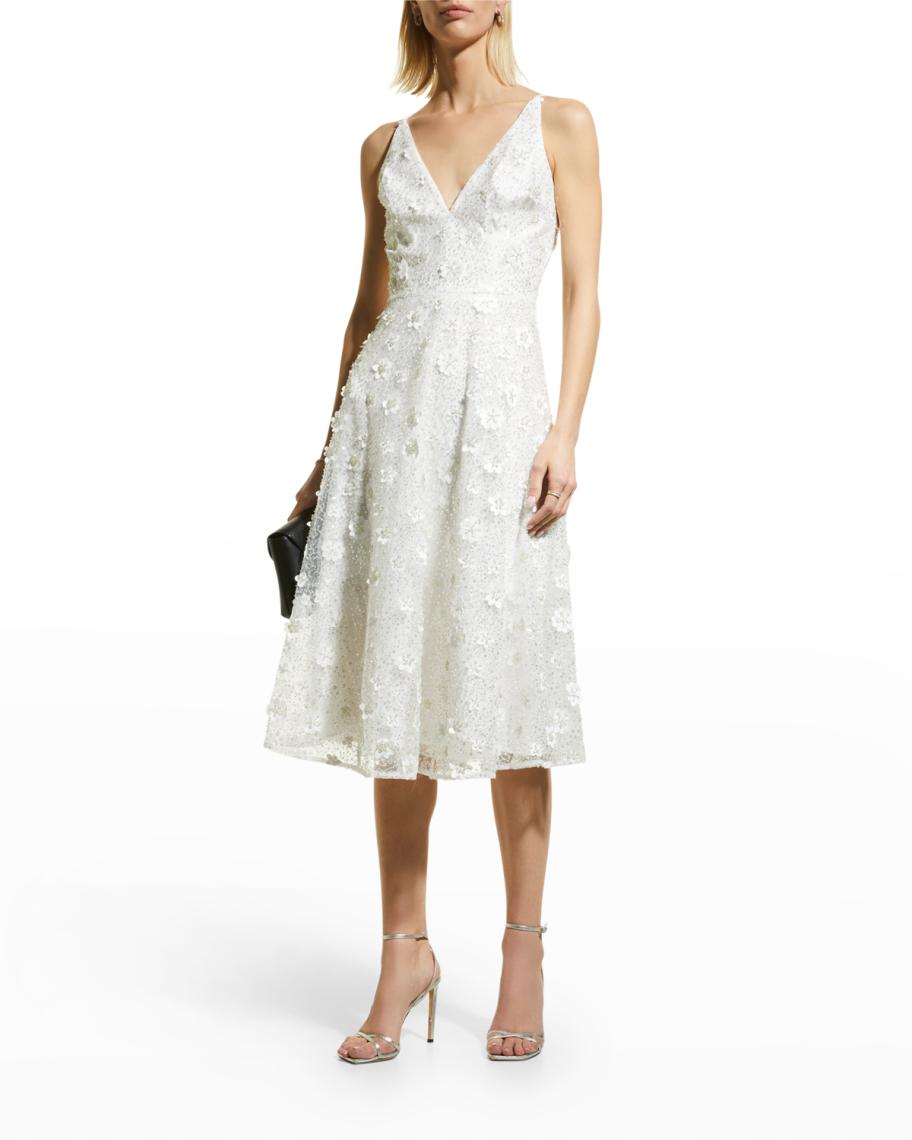 Dress the Population Black Label Elisa Beaded Midi Fit-&-Flare Dress ...