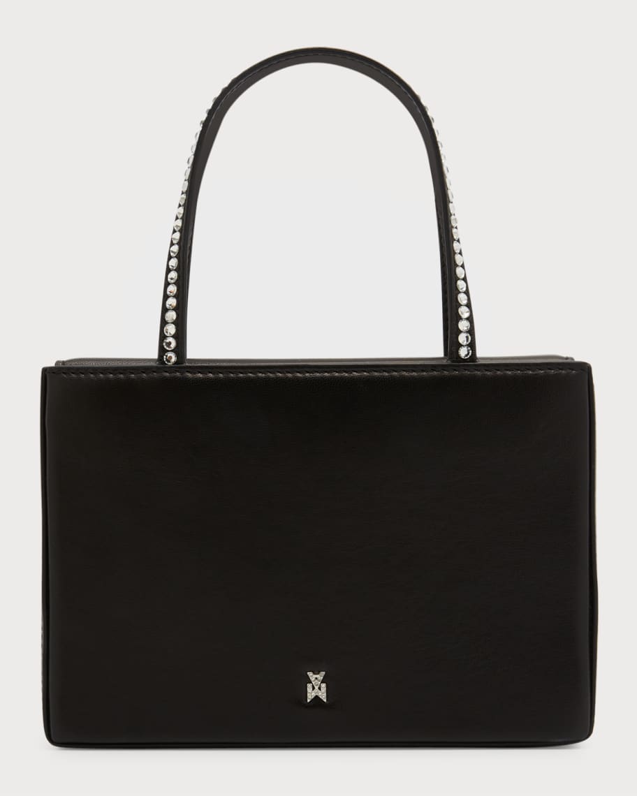 Amina Muaddi Amini Gilda Napa Embellished Top-Handle Bag