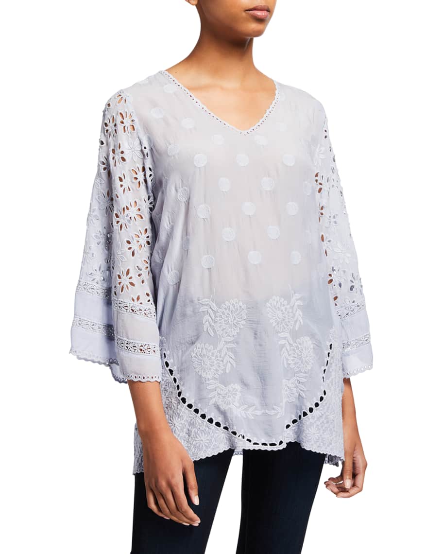 Johnny Was Marve Eyelet Embroidered Top Neiman Marcus