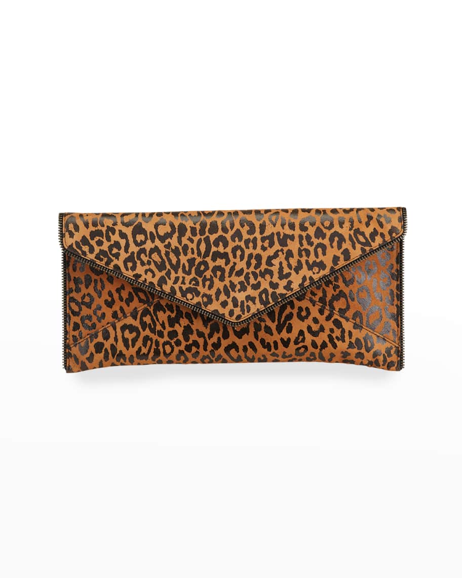Rebecca Minkoff Leo Leopard-Print East-West Clutch Bag Neiman Marcus