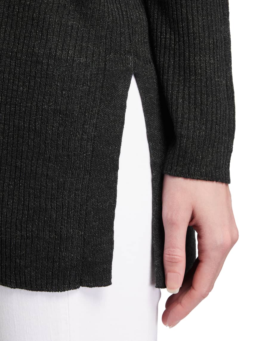 Eileen Fisher Organic Linen Delave Crewneck Box Sweater | Neiman Marcus