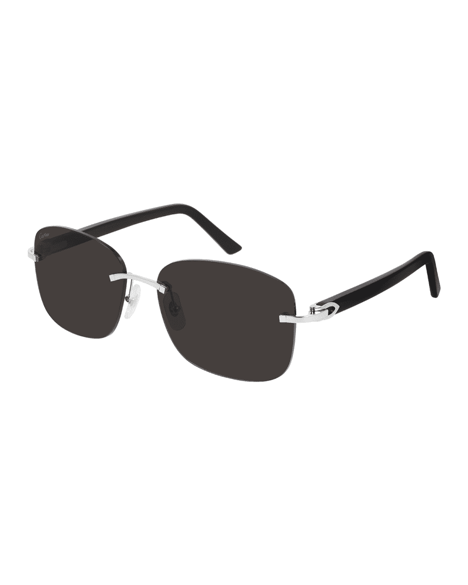 Cartier Men's Rimless Square Sunglasses Neiman Marcus