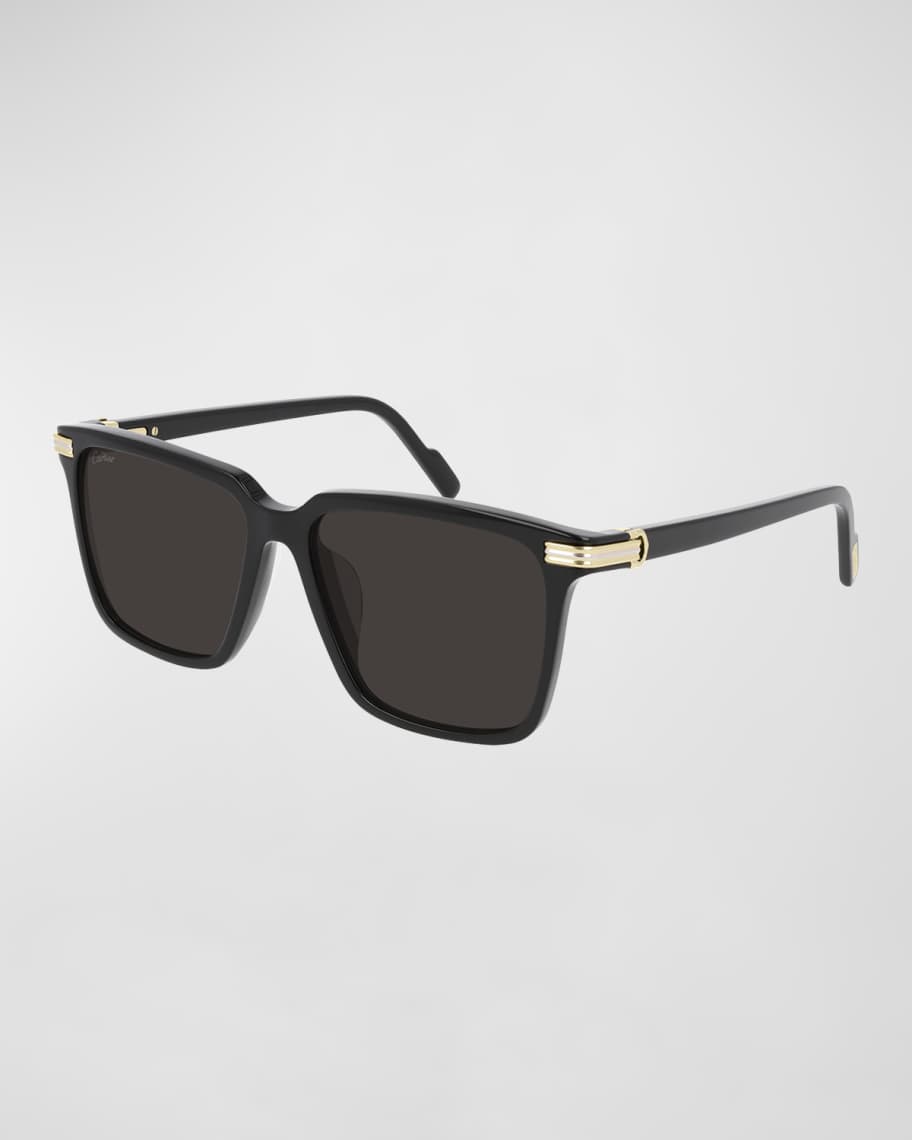 Cartier Men's Rectangle Acetate Sunglasses Neiman Marcus