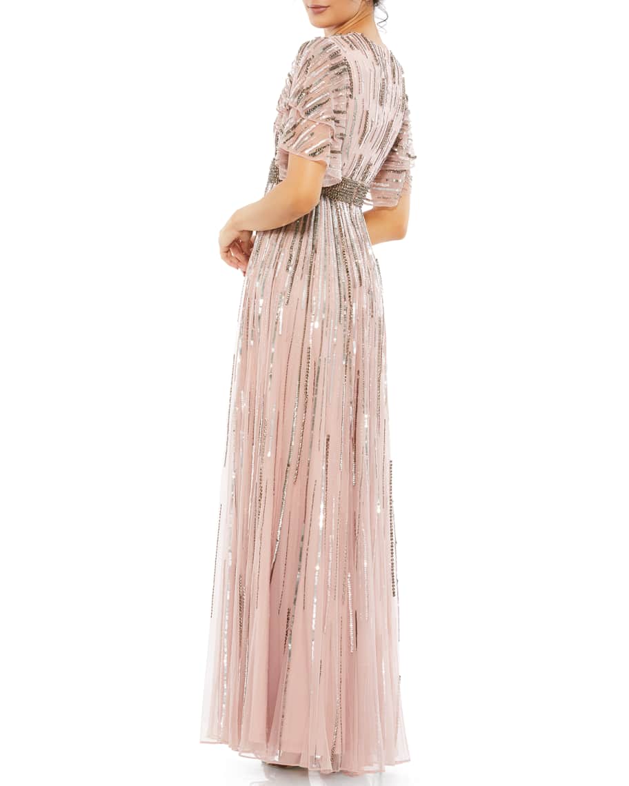 sequin a line gown
