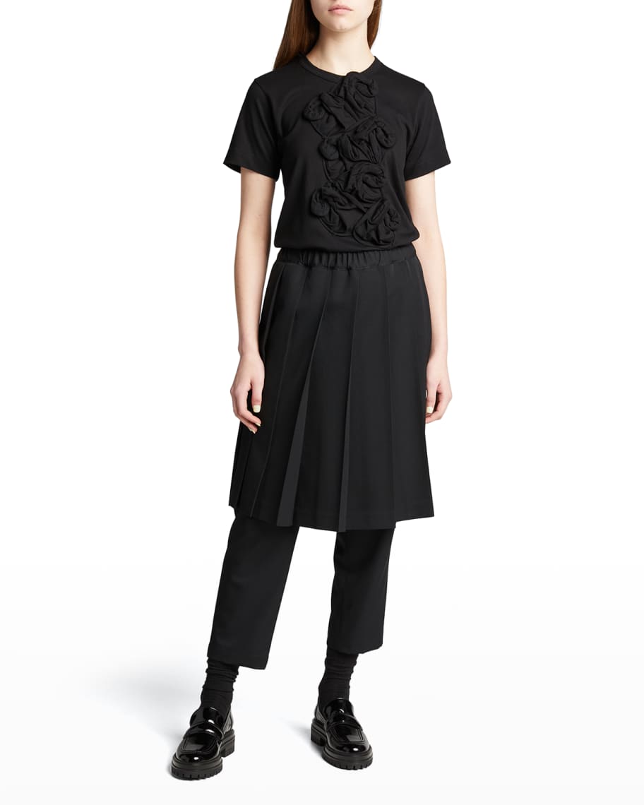 Wool Pleated Skirt Trousers
