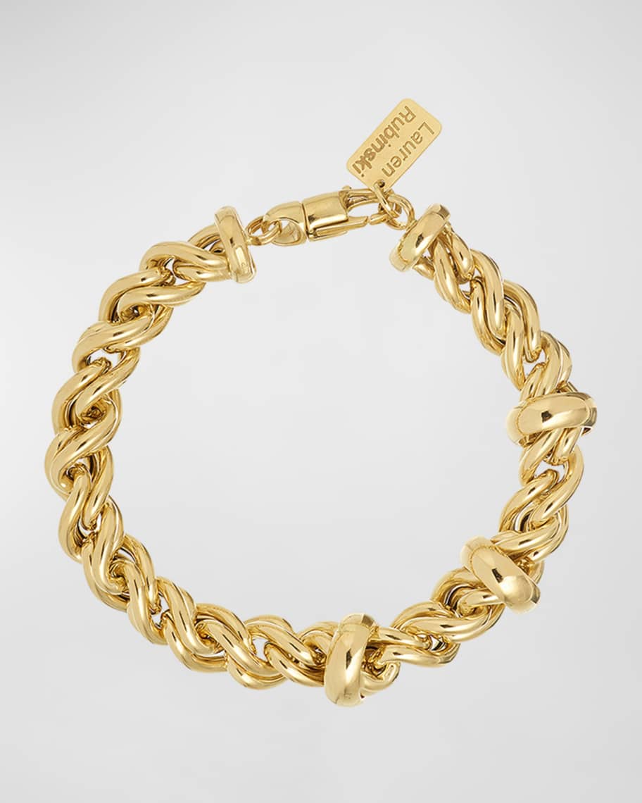 Lauren Rubinski 14k Medium Rope Chain and Ring Bracelet | Neiman Marcus