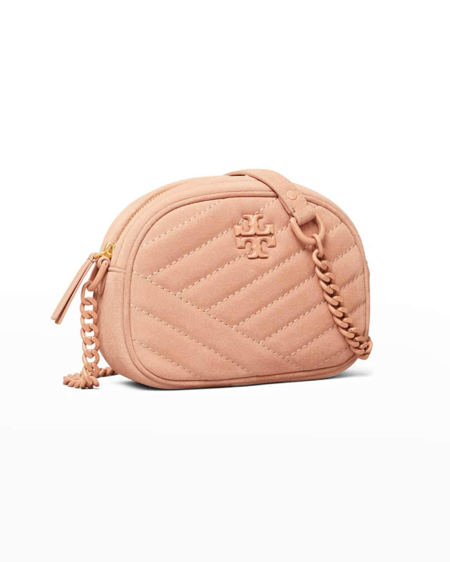 Tory Burch Kira Tonal Chevron Quilted Suede Crossbody Bag | Neiman Marcus