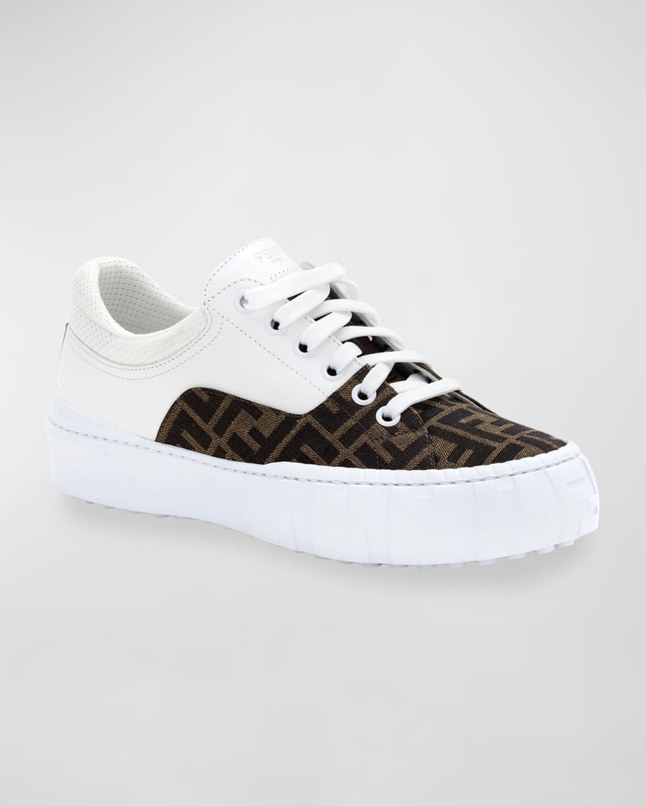 Fendi FF Canvas Low-Top Sneakers Neiman Marcus