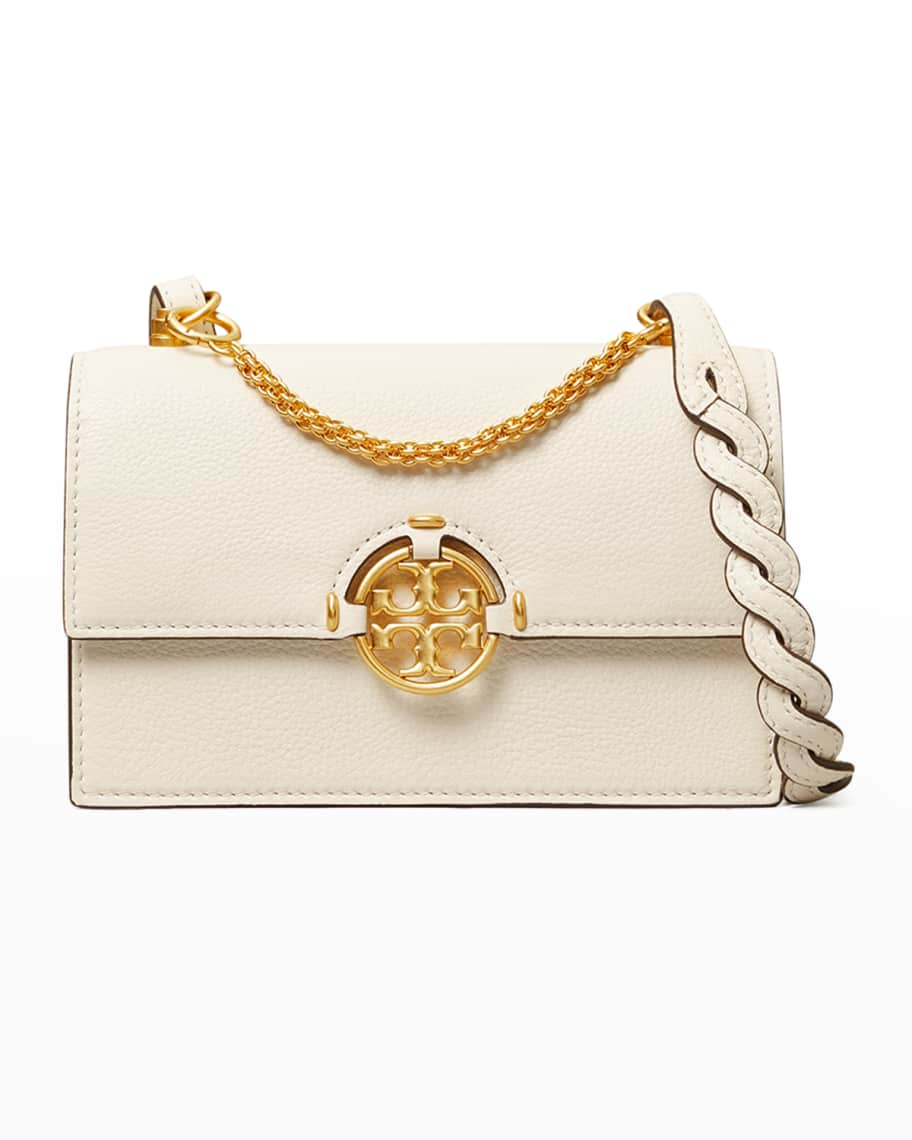 Tory Burch T Monogram Mini Flower Braided Crossbody Bag