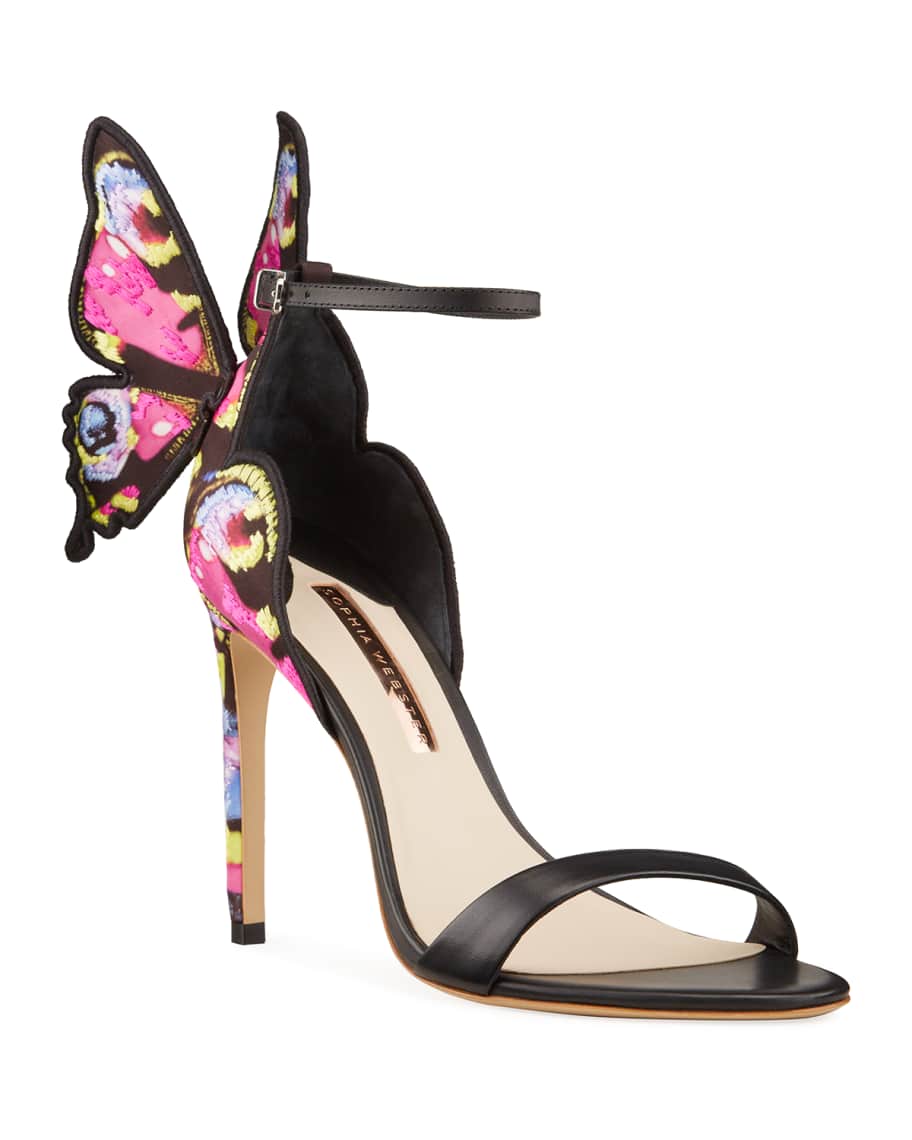 Sophia Webster Chiara Butterfly-Wing Embroidered Sandals | Neiman Marcus