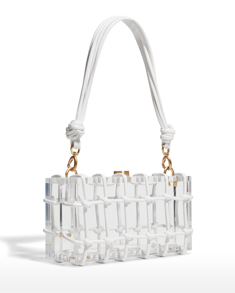 Cult Gaia Bess Caged Clear TopHandle Shoulder Bag Neiman Marcus