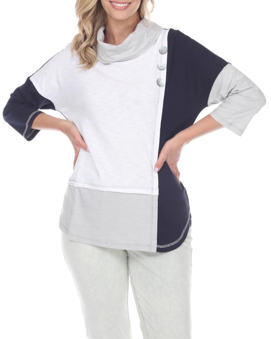 Neon Buddha Harbourside Colorblock Cowl-Neck Top | Neiman Marcus