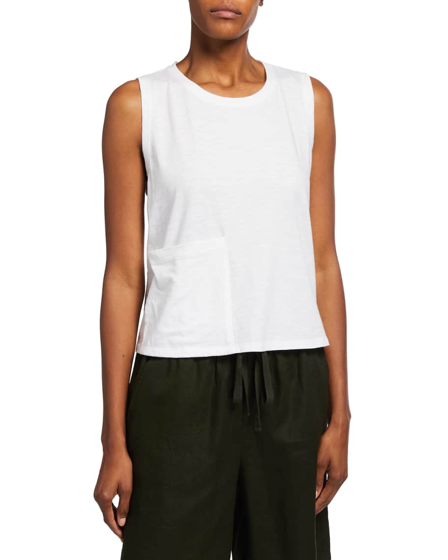 Eileen Fisher Organic Cotton Jersey Crewneck Shell Neiman Marcus