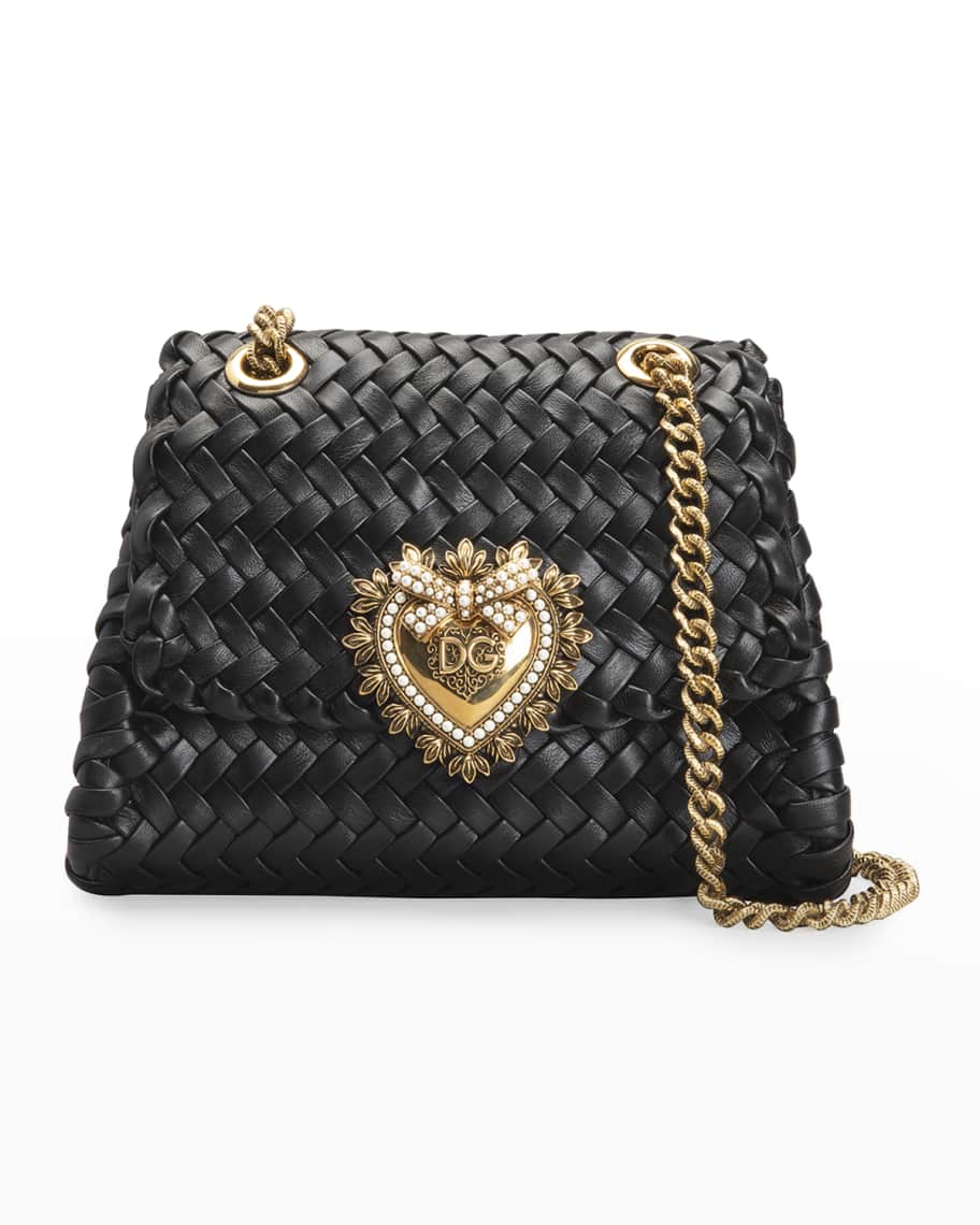 Dolce&Gabbana Devotion Woven Leather Crossbody Bag