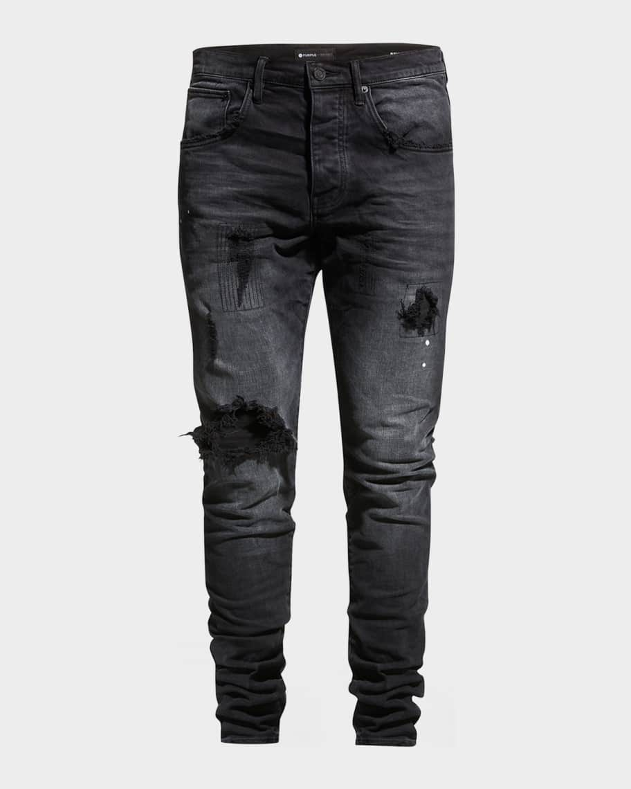 tør kobling renhed PURPLE Men's Dropped-Fit Distressed Resin Jeans | Neiman Marcus