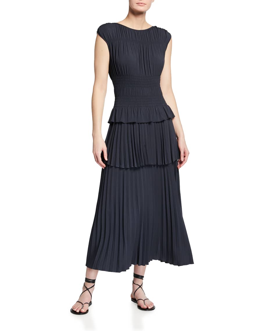 rebecca taylor shirring tier dress