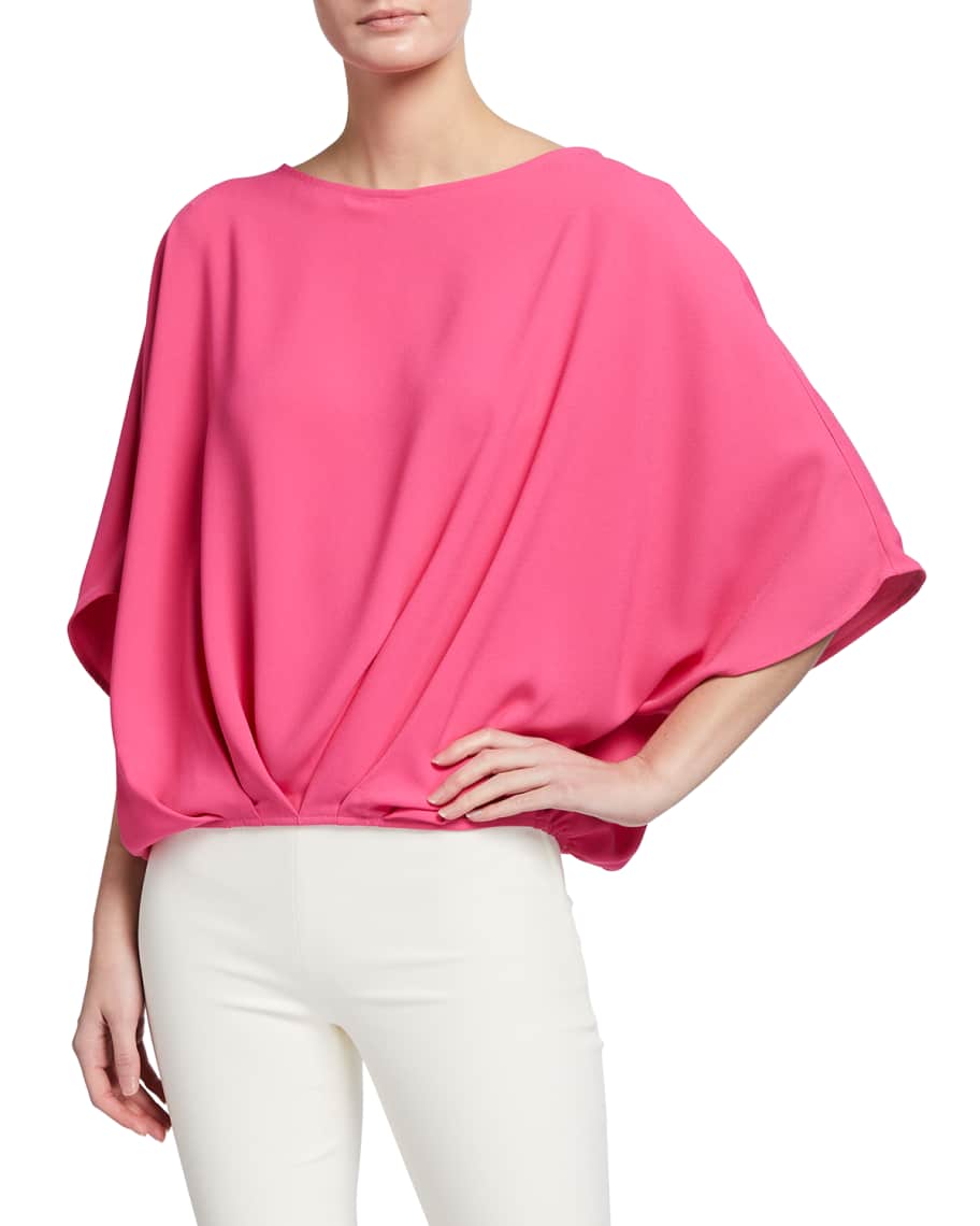 Trina Turk Coralline PleatedFront Boxy Top Neiman Marcus