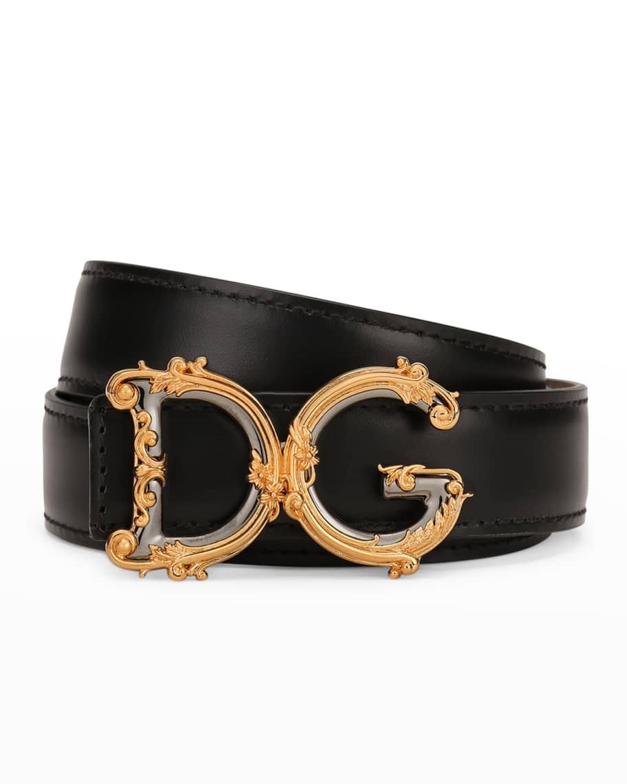 Dolce&Gabbana Ornate DG Buckle Belt | Neiman Marcus