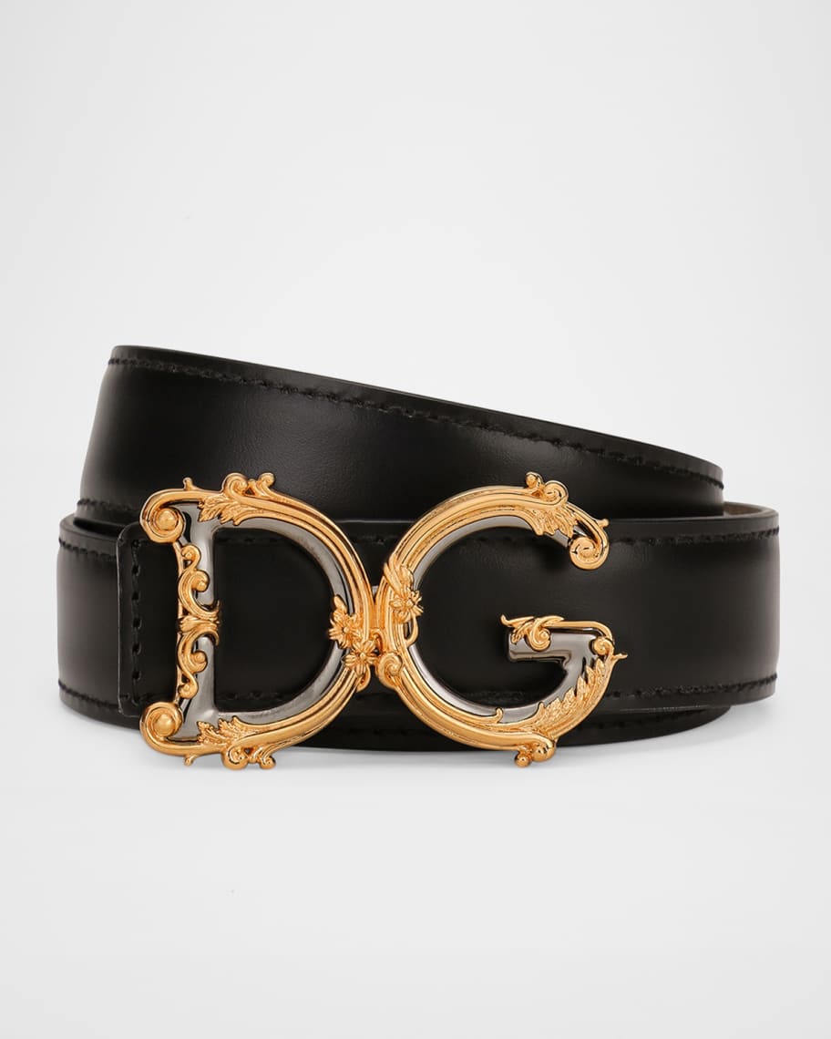 Dolce&Gabbana Ornate DG Buckle Belt | Neiman Marcus