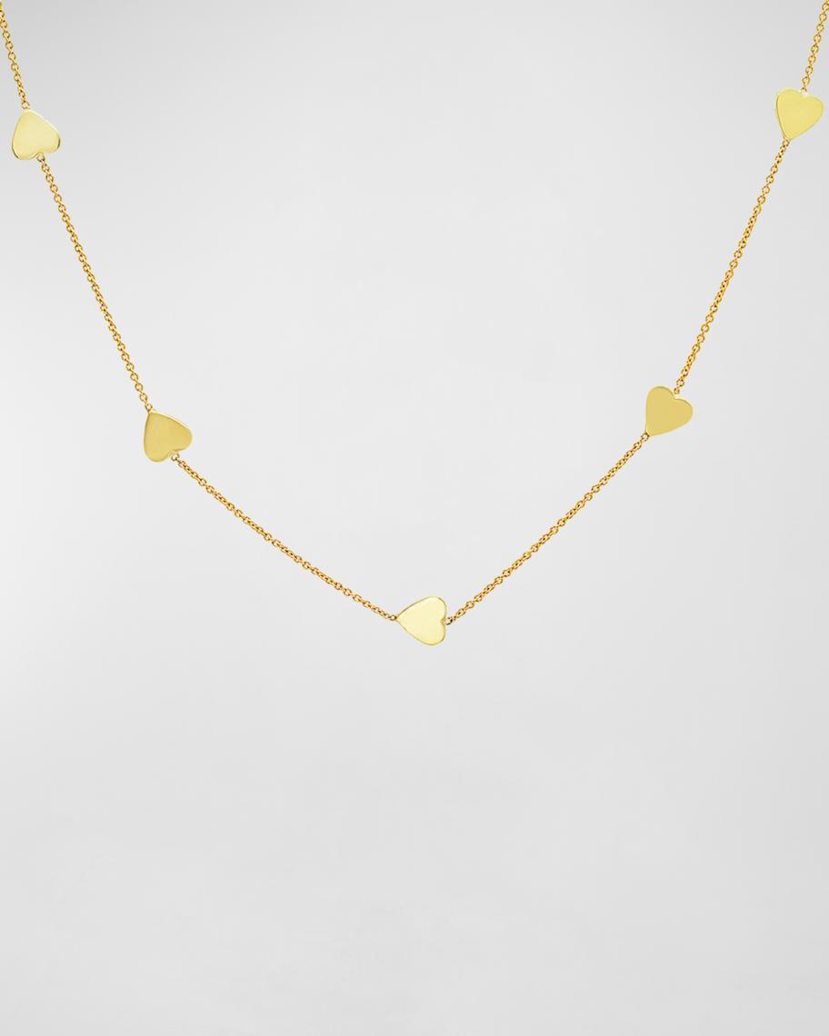 Jennifer Meyer 18k Yellow Gold Hearts by The Inch Necklace