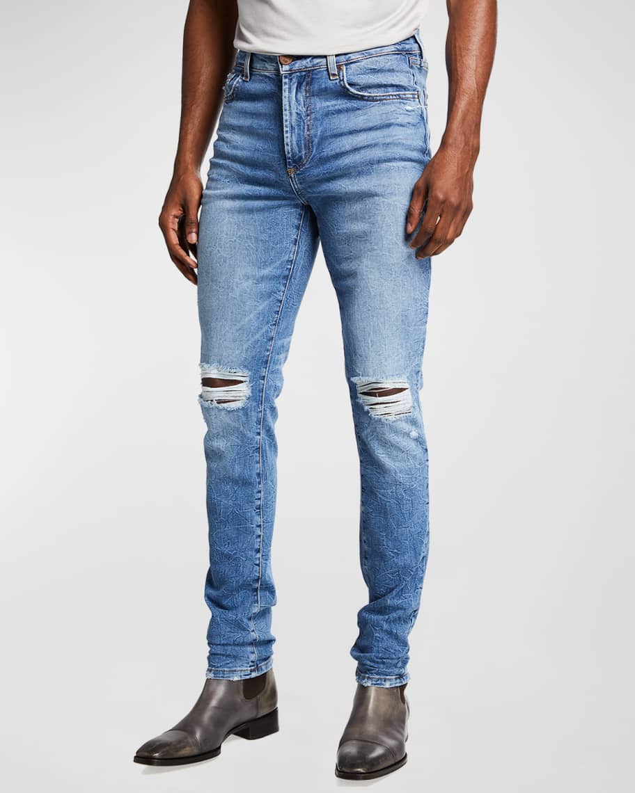 monfrere Men's Greyson Faded Distressed Skinny Jeans | Neiman Marcus
