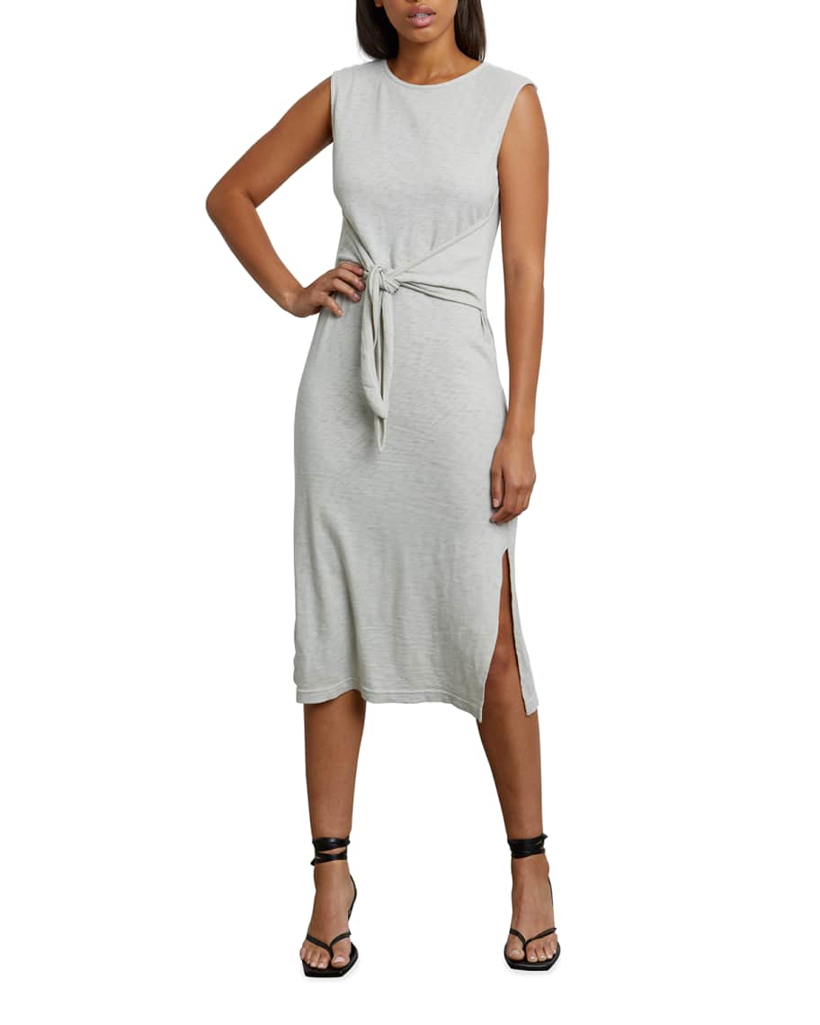 Rails Cora Tie-Front Slim Midi Dress | Neiman Marcus