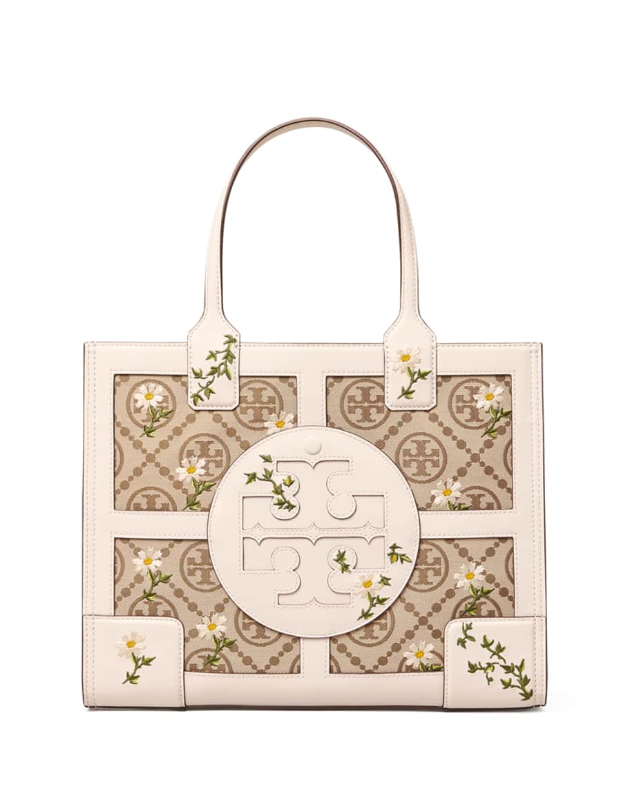 Tory Burch Ella Quad Floral Embroidered Tote Bag | Neiman Marcus