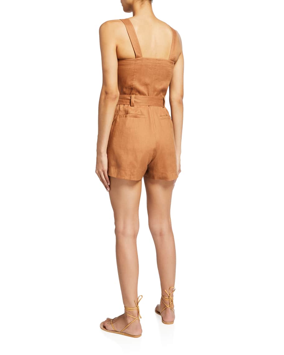 A L C Gilmour Linen Romper Neiman Marcus