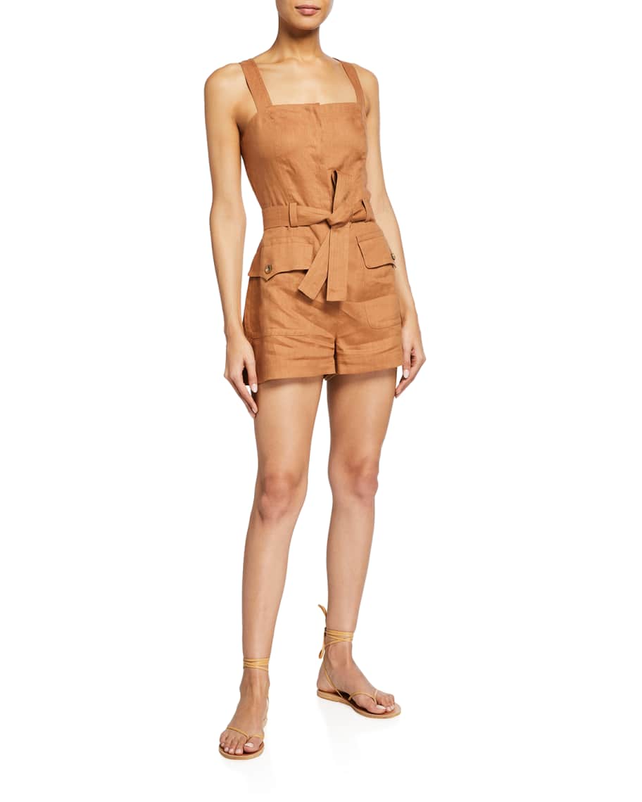 A L C Gilmour Linen Romper Neiman Marcus