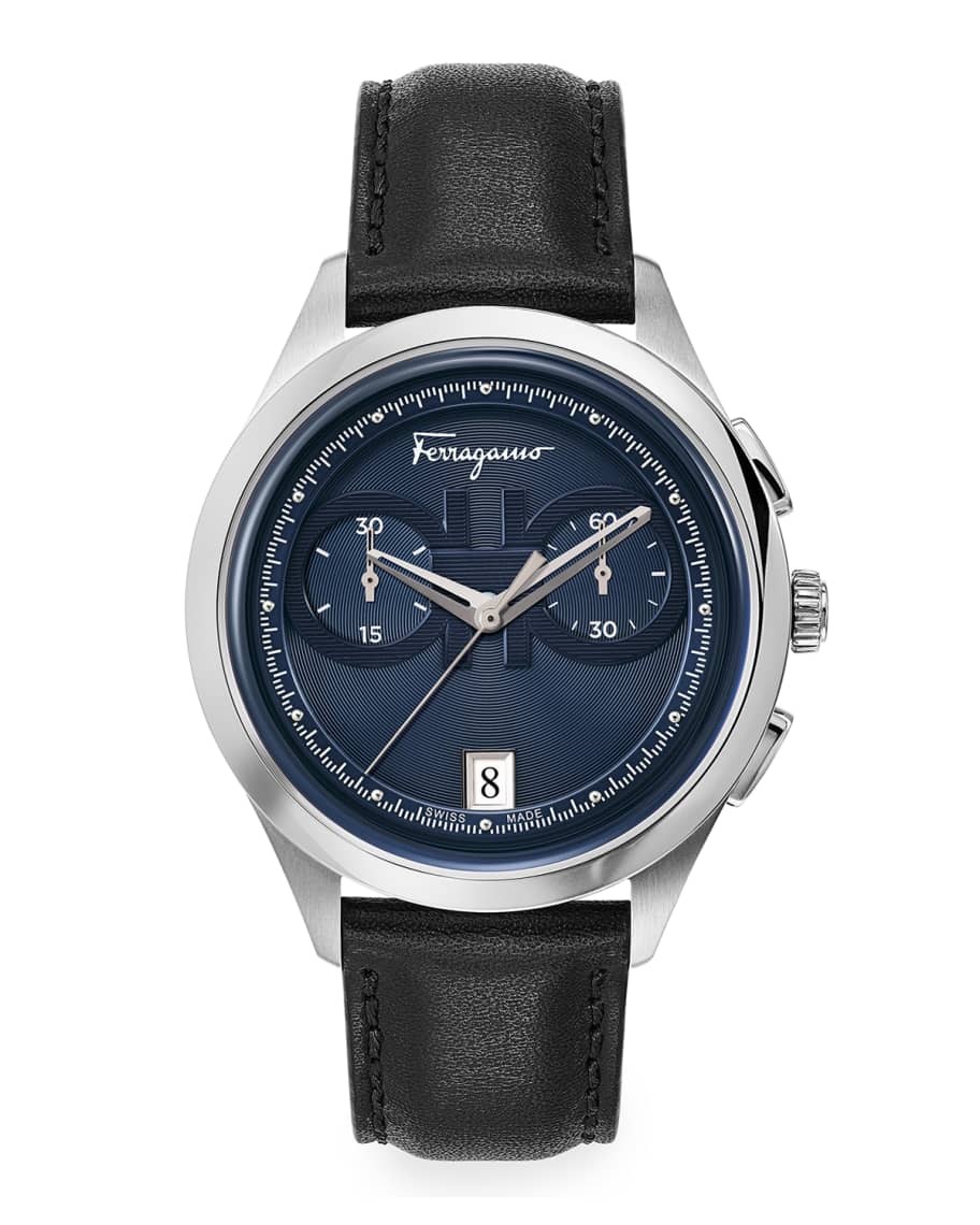 Ferragamo Men's 42mm Vega Gent Chrono Leather Watch | Neiman Marcus