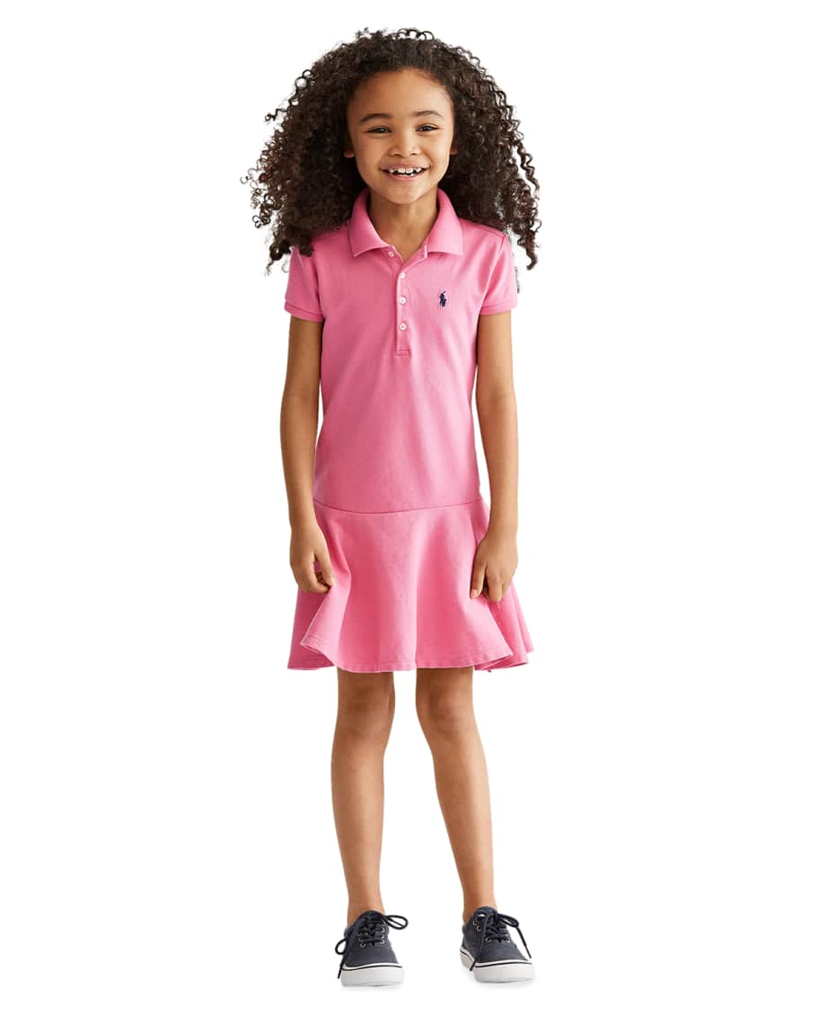 Ralph Lauren Childrenswear Girl's Stretch Cotton Mesh Polo Dress, Size ...
