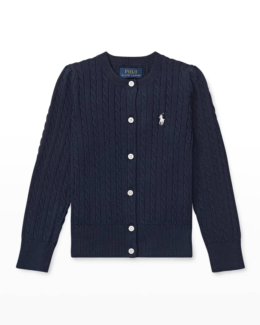 Ralph Lauren Childrenswear Girl's Cable-Knit Ribbed Cardigan, Size 2-6X ...