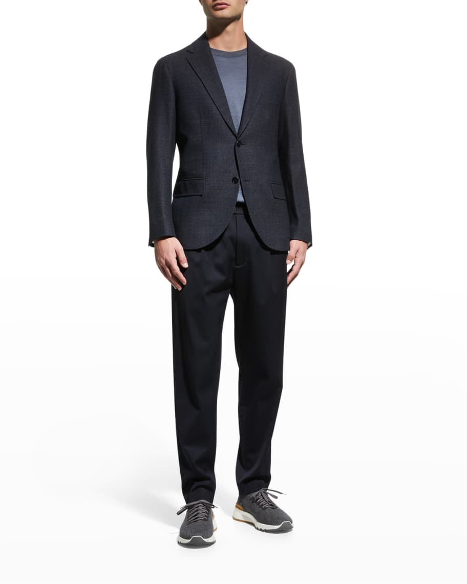 Santorelli Men's Micro-Neat Wool Sport Jacket | Neiman Marcus