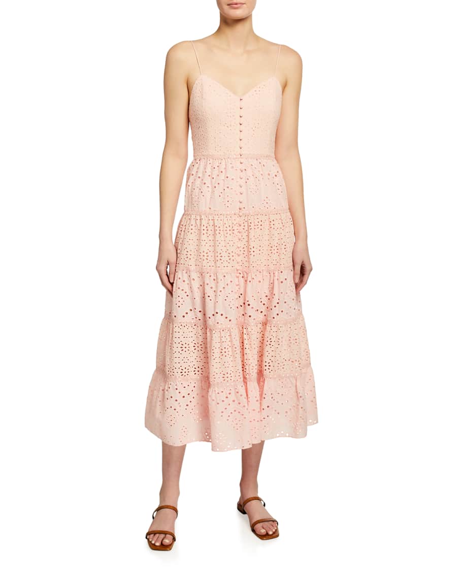 上品なカジュアル★【alice olivia】SHANTI TIERED ミディドレス Alice + Olivia Shanti Button-Front Tiered Maxi Dress