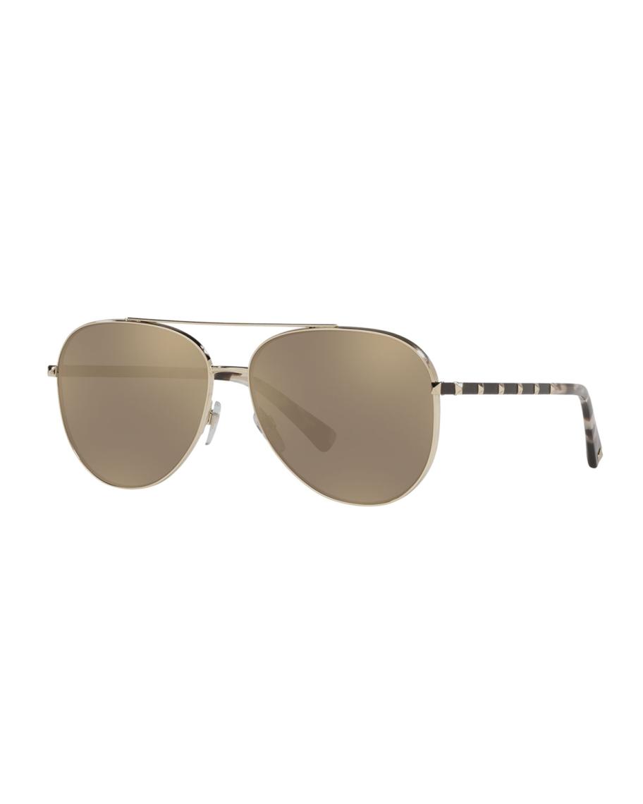 Valentino Garavani Rockstud Metal Aviator Sunglasses  display picture 2