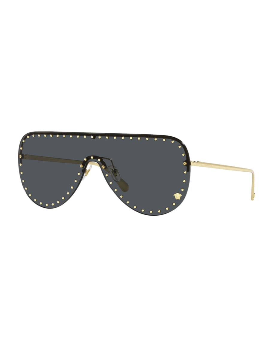 Louis Vuitton Womens Studded Gold Gradient Rimless Sunglasses