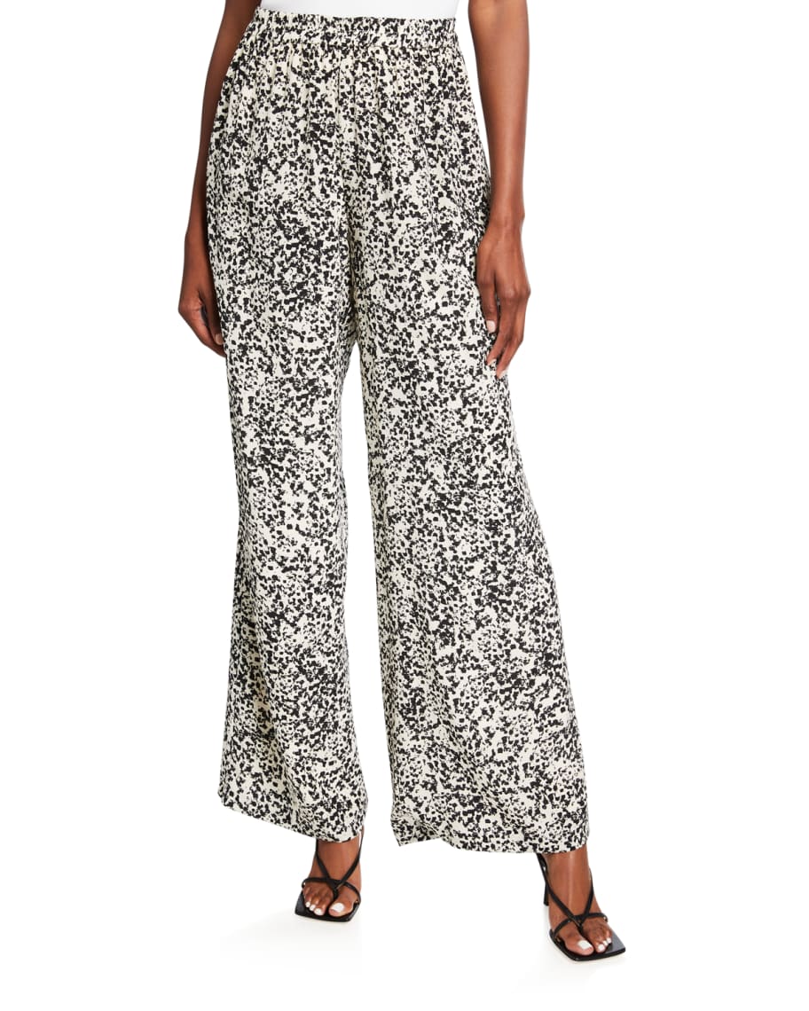 Halston Elena Abstract Silk Pants | Neiman Marcus