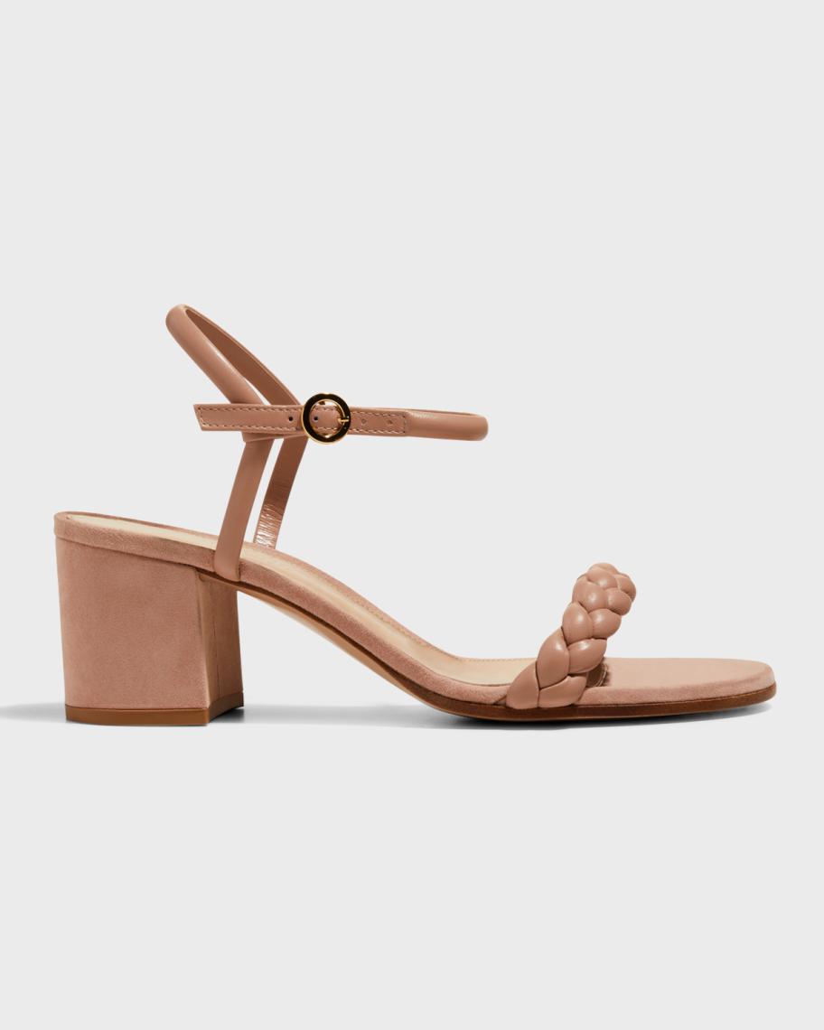 Gianvito Rossi Braided Leather Ankle-Strap Sandals | Neiman Marcus