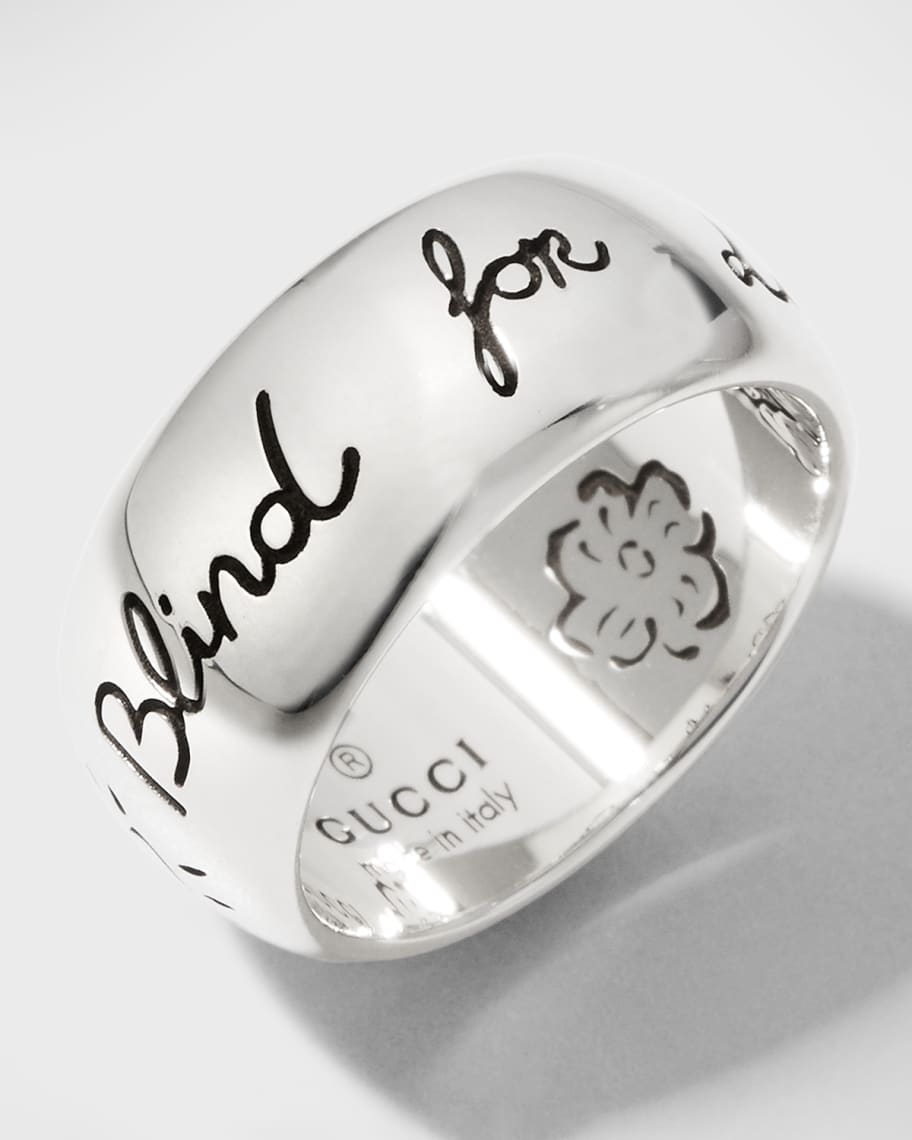 Gucci Blind for Love 9mm Sterling Silver Band Ring Neiman Marcus