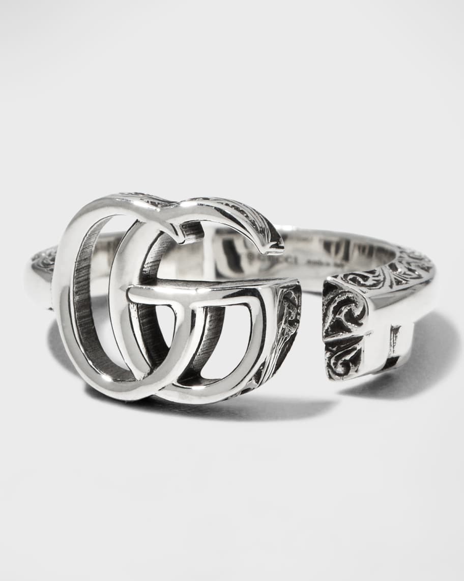 Louis Vuitton Monogram Bold Ring Silver Metal. Size L