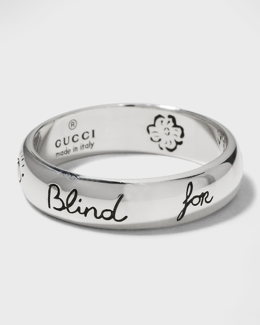 Gucci Blind for Love 5mm Sterling Silver Band Ring | Neiman Marcus