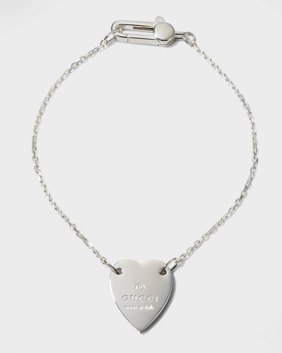 Gucci sterling silver on sale heart pendant bracelet